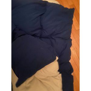 Macy's 75% Down Fill Navy/Tan Size Comforter 86" x 83" Twin